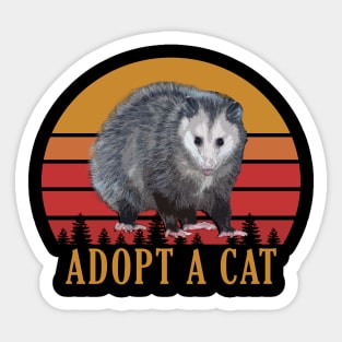 Adopt a Cat Funny Possum Vintage Sticker